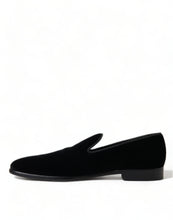 Load image into Gallery viewer, Dolce &amp; Gabbana Black Velvet Loafers Formal Shoes
