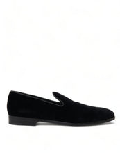 Load image into Gallery viewer, Dolce &amp; Gabbana Black Velvet Loafers Formal Shoes
