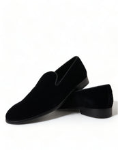 Load image into Gallery viewer, Dolce &amp; Gabbana Black Velvet Loafers Formal Shoes
