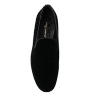 Load image into Gallery viewer, Dolce &amp; Gabbana Black Velvet Loafers Formal Shoes
