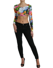 Load image into Gallery viewer, Dolce &amp; Gabbana Multicolor Floral Long Sleeves Cropped Top
