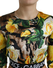 Load image into Gallery viewer, Dolce &amp; Gabbana Multicolor Floral Long Sleeves Cropped Top
