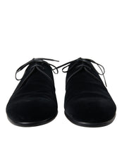 Load image into Gallery viewer, Dolce &amp; Gabbana Elegant Black Velvet Derby Dress Shoes
