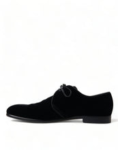 Load image into Gallery viewer, Dolce &amp; Gabbana Elegant Black Velvet Derby Dress Shoes
