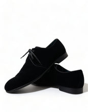 Load image into Gallery viewer, Dolce &amp; Gabbana Elegant Black Velvet Derby Dress Shoes
