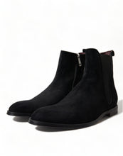 Load image into Gallery viewer, Dolce &amp; Gabbana Elegant Black Velvet Mid-Calf Boots
