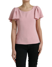 Load image into Gallery viewer, Dolce &amp; Gabbana Pink Short Sleeves Round Neck Blouse Top
