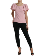 Load image into Gallery viewer, Dolce &amp; Gabbana Pink Short Sleeves Round Neck Blouse Top
