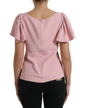 Load image into Gallery viewer, Dolce &amp; Gabbana Pink Short Sleeves Round Neck Blouse Top
