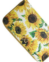 Load image into Gallery viewer, Dolce &amp; Gabbana White Sunflower Leather DG Zip Around Continental Wallet
