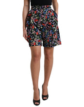 Load image into Gallery viewer, Dolce &amp; Gabbana Black Floral High Waist Hot Pants Shorts
