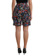 Load image into Gallery viewer, Dolce &amp; Gabbana Black Floral High Waist Hot Pants Shorts
