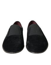 Load image into Gallery viewer, Dolce &amp; Gabbana Black RUNWAY Velour AMALFI Loafers Shoes
