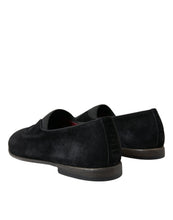 Load image into Gallery viewer, Dolce &amp; Gabbana Black RUNWAY Velour AMALFI Loafers Shoes
