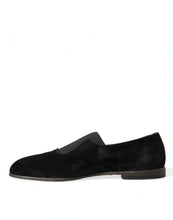 Load image into Gallery viewer, Dolce &amp; Gabbana Black RUNWAY Velour AMALFI Loafers Shoes
