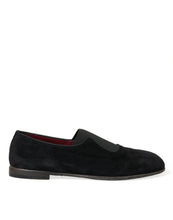 Load image into Gallery viewer, Dolce &amp; Gabbana Black RUNWAY Velour AMALFI Loafers Shoes
