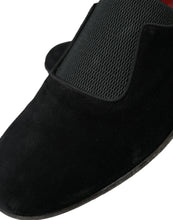 Load image into Gallery viewer, Dolce &amp; Gabbana Black RUNWAY Velour AMALFI Loafers Shoes
