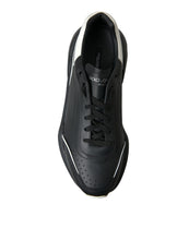 Load image into Gallery viewer, Dolce &amp; Gabbana Black White Leather Logo Daymaster Sneakers Shoes
