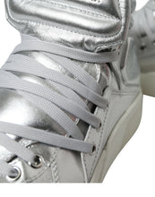 Load image into Gallery viewer, Dolce &amp; Gabbana Silver Leather Benelux High Top Sneakers Shoes
