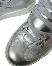 Load image into Gallery viewer, Dolce &amp; Gabbana Silver Leather Benelux High Top Sneakers Shoes
