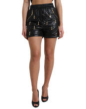 Load image into Gallery viewer, Dolce &amp; Gabbana Black Embellished High Waist Hot Pants Shorts
