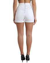 Load image into Gallery viewer, Dolce &amp; Gabbana White Front Lace High Waist Hot Pants Shorts
