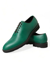 Load image into Gallery viewer, Dolce &amp; Gabbana Green Leather Lace Up Oxford Dress Shoes
