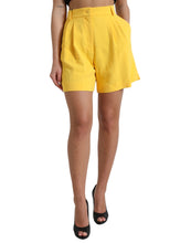 Load image into Gallery viewer, Dolce &amp; Gabbana Yellow Viscose High Waist Bermuda Shorts
