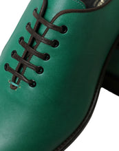 Load image into Gallery viewer, Dolce &amp; Gabbana Green Leather Lace Up Oxford Dress Shoes
