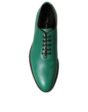 Load image into Gallery viewer, Dolce &amp; Gabbana Green Leather Lace Up Oxford Dress Shoes
