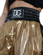 Load image into Gallery viewer, Dolce &amp; Gabbana Metallic Gold Shirred High Waist Hot Pants Shorts
