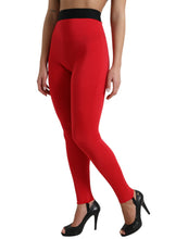 Load image into Gallery viewer, Dolce &amp; Gabbana Red Nylon DG Logo Slim Leggings Pants
