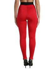 Load image into Gallery viewer, Dolce &amp; Gabbana Red Nylon DG Logo Slim Leggings Pants

