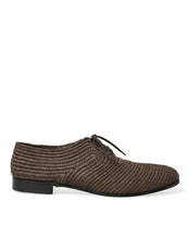 Load image into Gallery viewer, Dolce &amp; Gabbana Brown Raffia Lace Up Derby Dress Shoes
