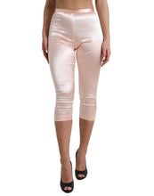 Load image into Gallery viewer, Dolce &amp; Gabbana Pink Satin Silk Tights Cropped Pants
