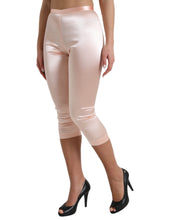 Load image into Gallery viewer, Dolce &amp; Gabbana Pink Satin Silk Tights Cropped Pants
