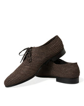 Load image into Gallery viewer, Dolce &amp; Gabbana Brown Raffia Lace Up Derby Dress Shoes
