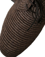 Load image into Gallery viewer, Dolce &amp; Gabbana Brown Raffia Lace Up Derby Dress Shoes
