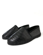 Load image into Gallery viewer, Dolce &amp; Gabbana Black Exotic Leather Espadrilles Slip On Shoes
