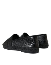 Load image into Gallery viewer, Dolce &amp; Gabbana Black Exotic Leather Espadrilles Slip On Shoes
