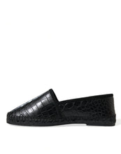 Load image into Gallery viewer, Dolce &amp; Gabbana Black Exotic Leather Espadrilles Slip On Shoes
