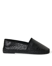 Load image into Gallery viewer, Dolce &amp; Gabbana Black Exotic Leather Espadrilles Slip On Shoes
