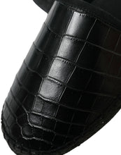 Load image into Gallery viewer, Dolce &amp; Gabbana Black Exotic Leather Espadrilles Slip On Shoes
