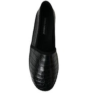 Load image into Gallery viewer, Dolce &amp; Gabbana Black Exotic Leather Espadrilles Slip On Shoes
