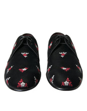 Load image into Gallery viewer, Dolce &amp; Gabbana Black Floral Velvet Formal Dress Shoes

