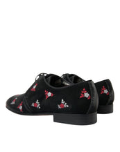 Load image into Gallery viewer, Dolce &amp; Gabbana Black Floral Velvet Formal Dress Shoes
