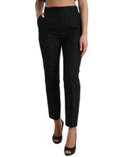 Load image into Gallery viewer, Dolce &amp; Gabbana Black Polyester High Waist Tapered Pants
