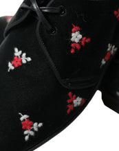 Load image into Gallery viewer, Dolce &amp; Gabbana Black Floral Velvet Formal Dress Shoes
