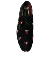 Load image into Gallery viewer, Dolce &amp; Gabbana Black Floral Velvet Formal Dress Shoes
