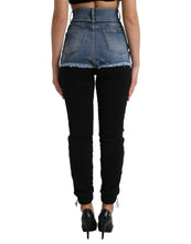 Load image into Gallery viewer, Dolce &amp; Gabbana Black Blue Cotton High Waist PRETTY Denim Pants
